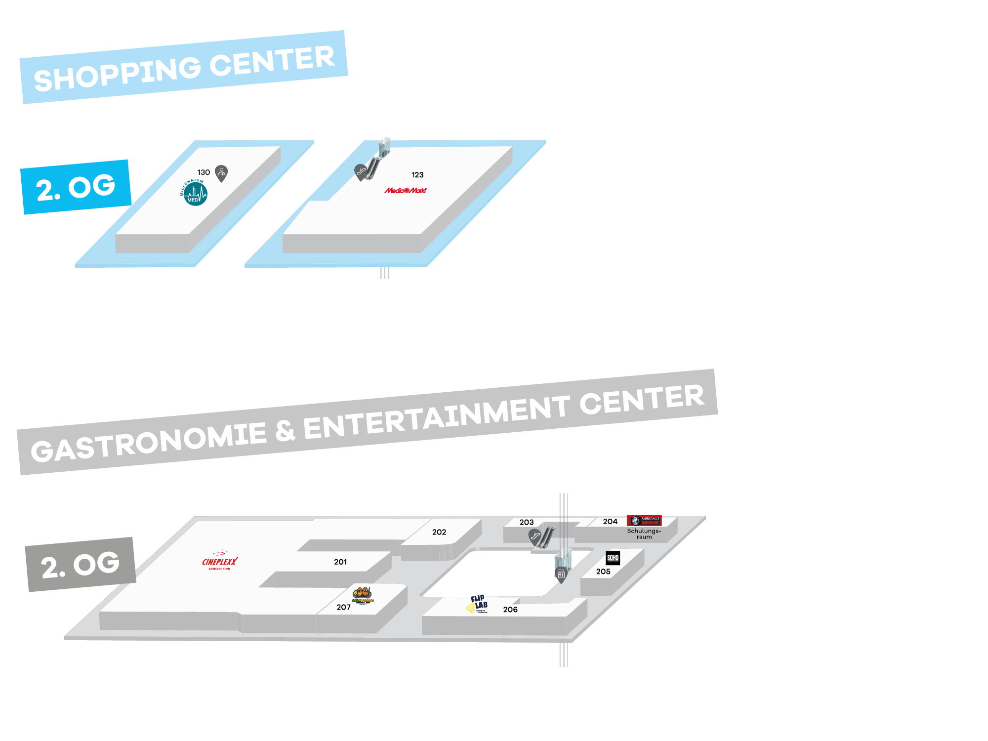 Centerplan mit Positionsmarker