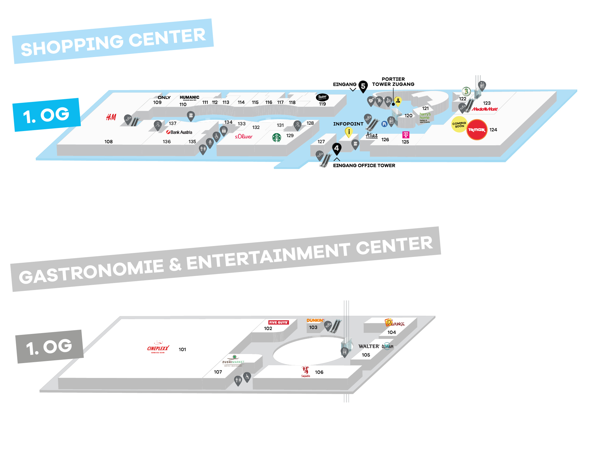 Centerplan mit Positionsmarker