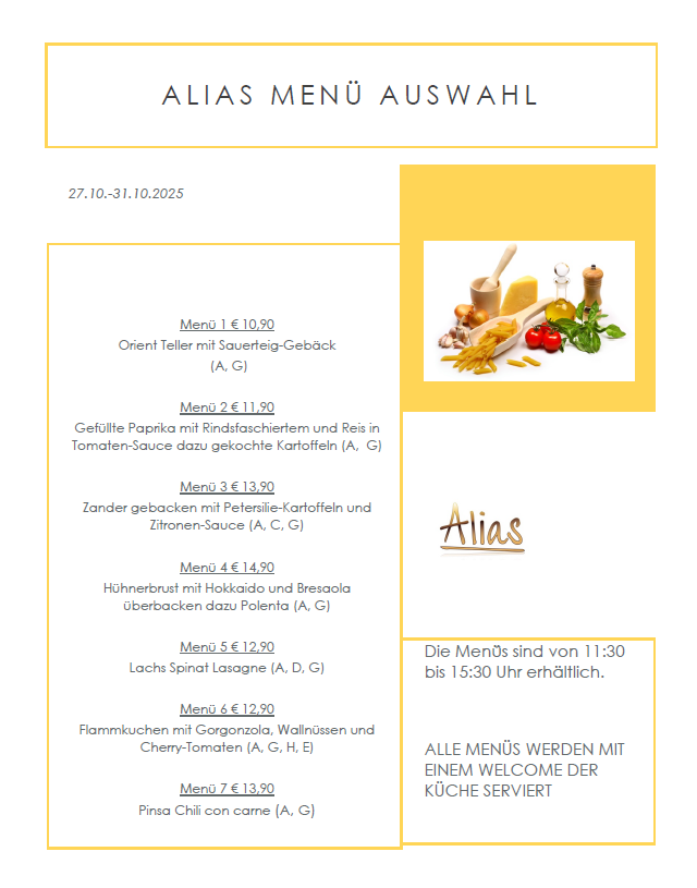 Alias Mittagsmenue MILLENNIUM City 2710 3110