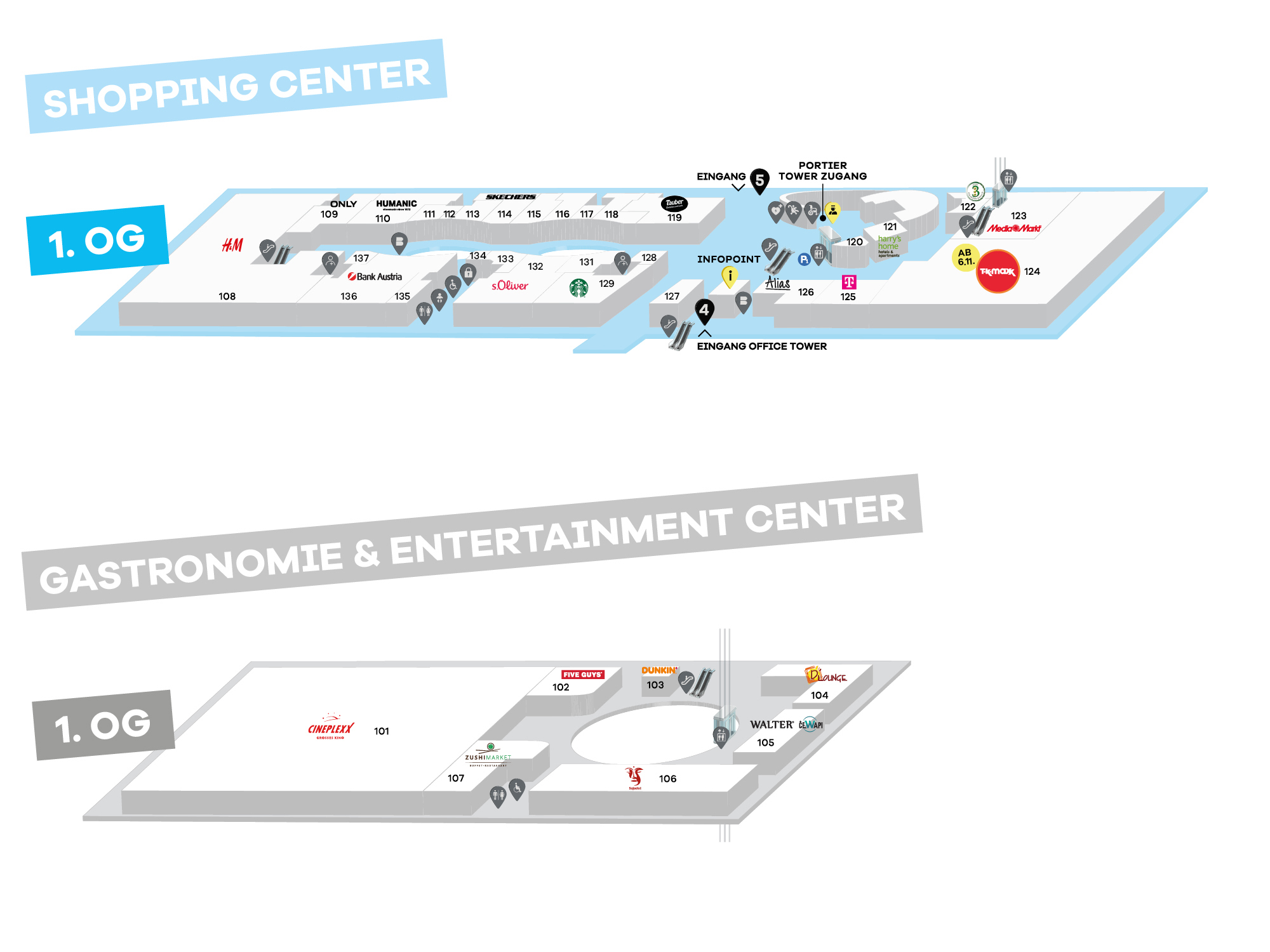 Centerplan mit Positionsmarker