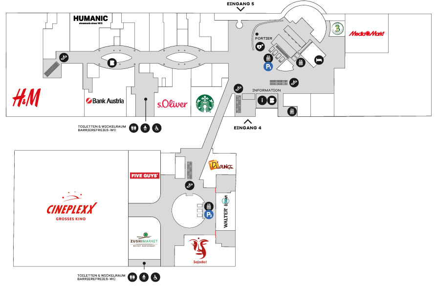Centerplan mit Positionsmarker