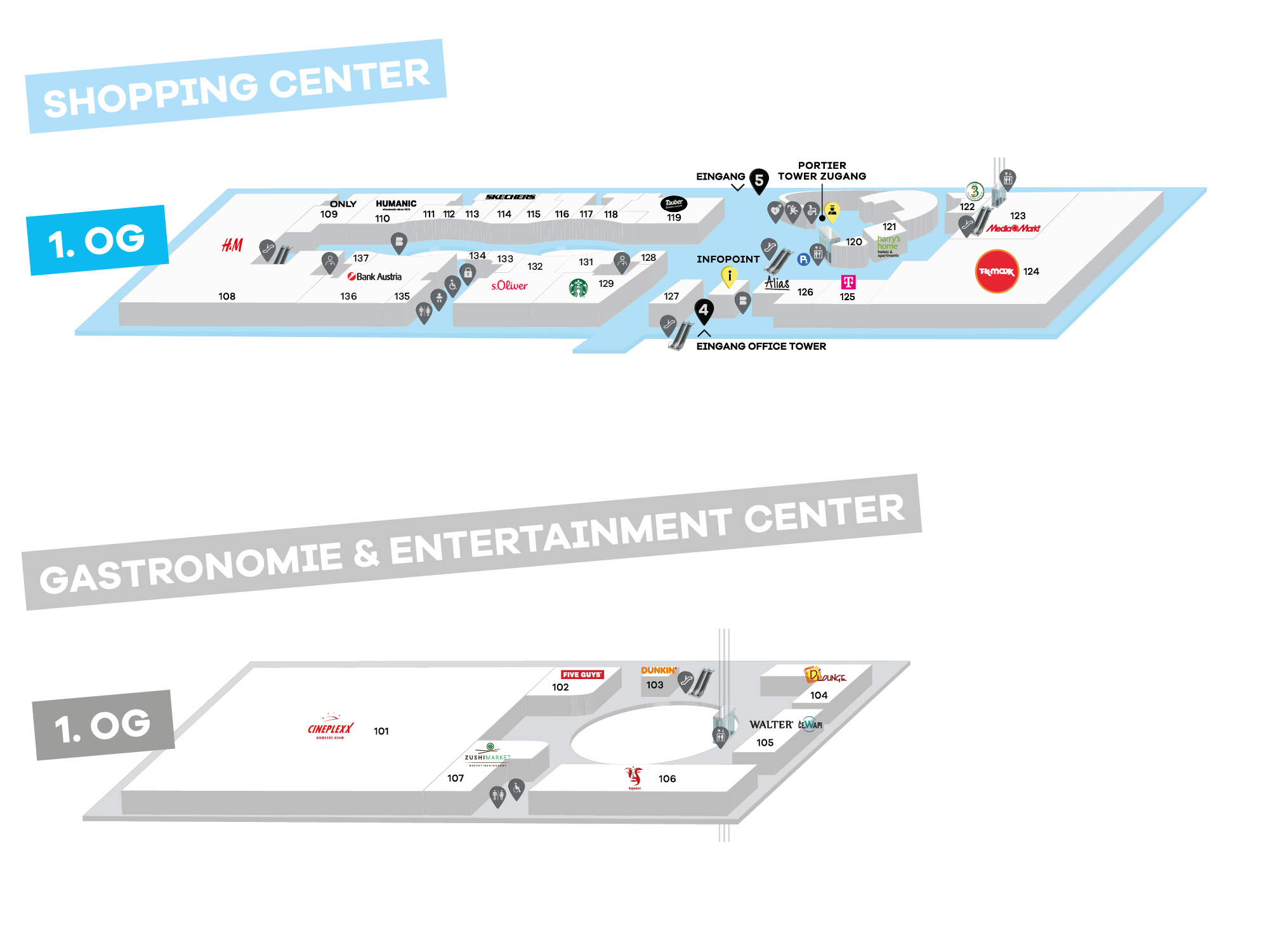 Centerplan mit Positionsmarker