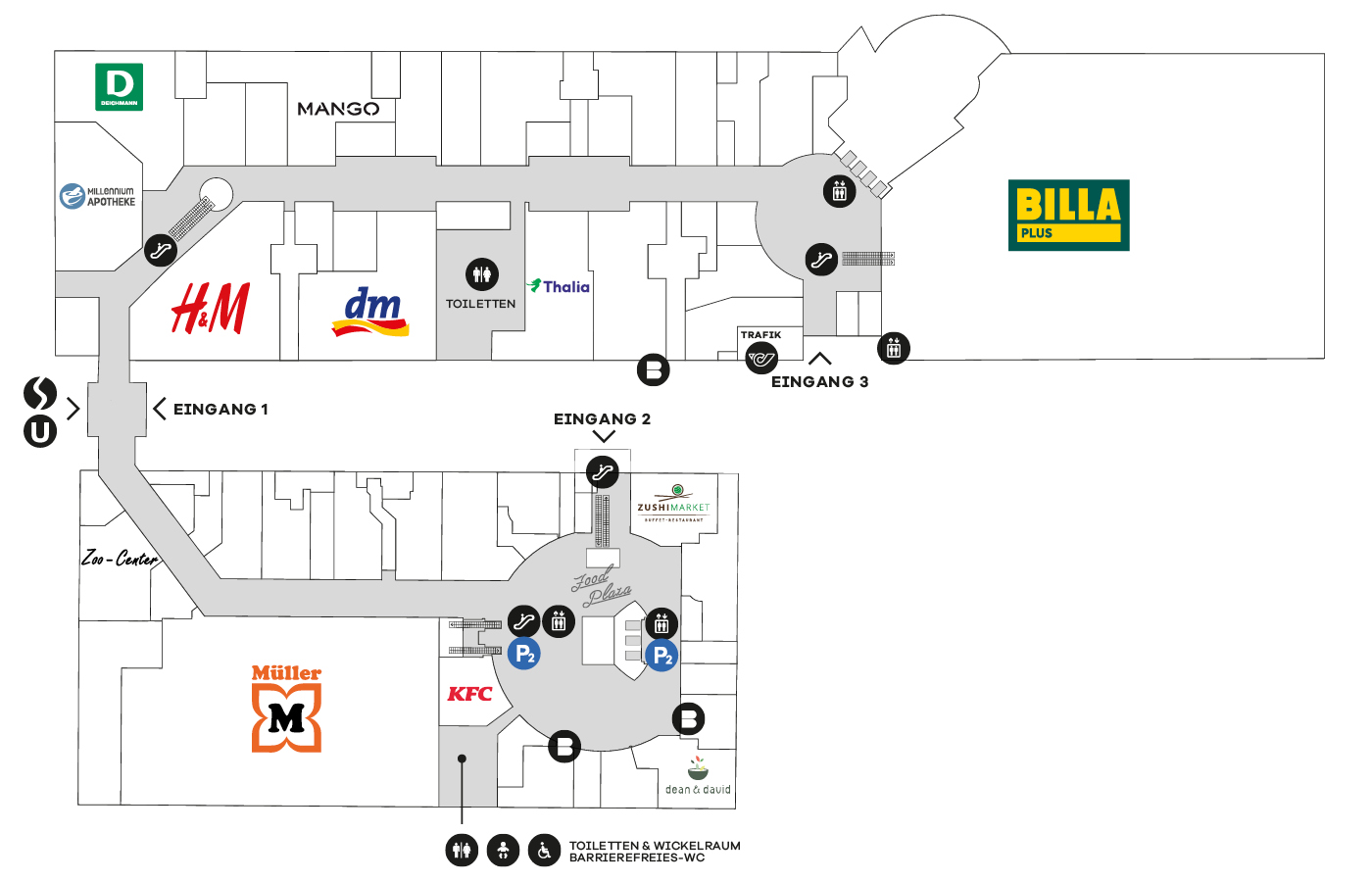 Centerplan mit Positionsmarker