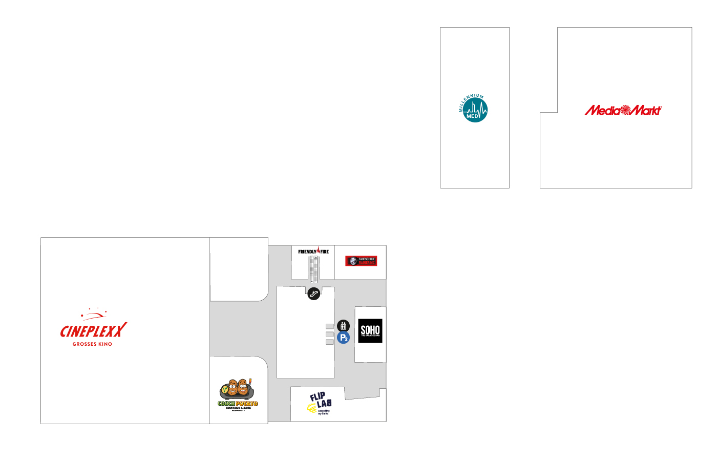 Centerplan mit Positionsmarker